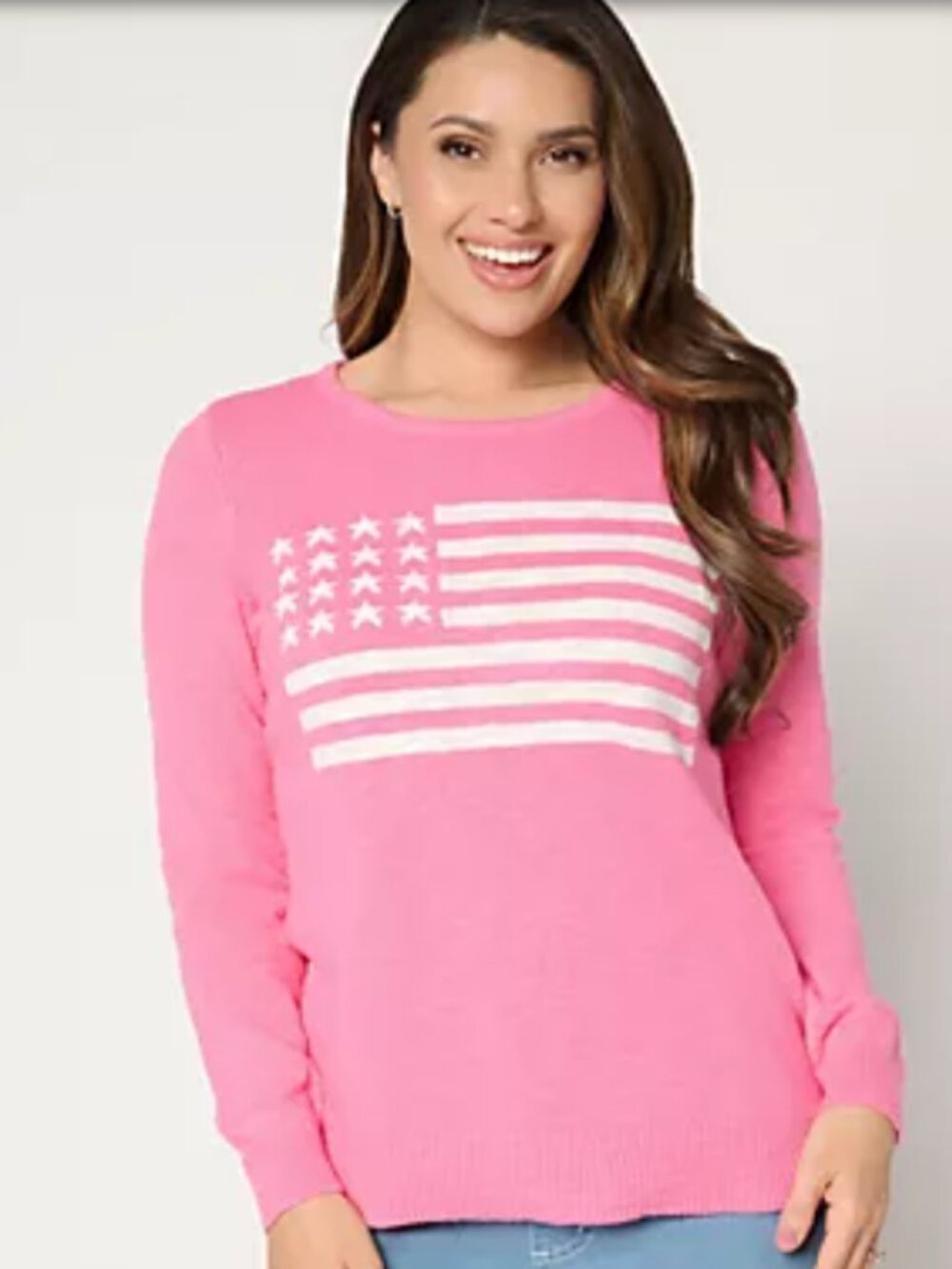 NEW Belle by Kim Gravel "America the Beautiful" Slub Sweater